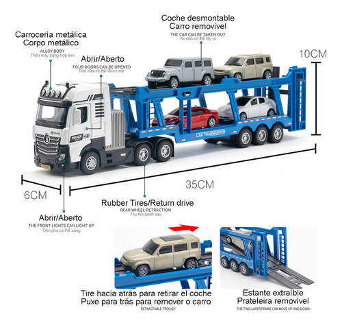 Automobile Transport Vehicle Miniautos Con Luces Y Sonido