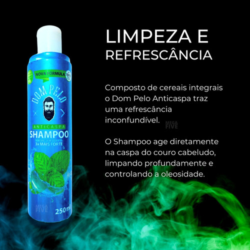 Kit 3 Shampoo Anticaspa Cabelo Masculino Profissional 250ml