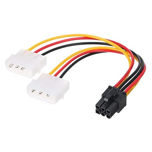 Cabo Adaptador Energia Ide X 6 Pinos Placa De Vídeo Molex