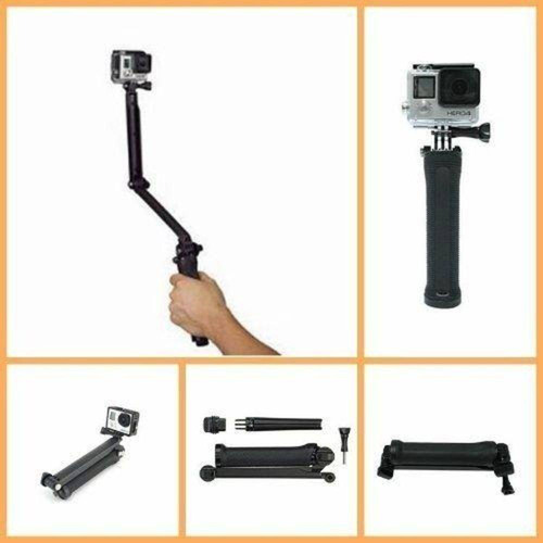 Kit Gopro 3 Way Hero 5 6 Estanque Luva 360º Estojo Grande