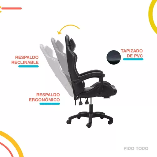 Silla de escritorio gamer ergonómica Reclinable Comoda Homeoffice ROJO –  pidotodo