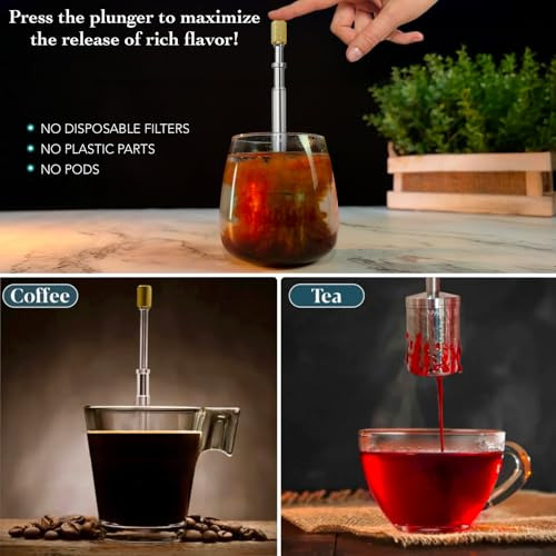 Cafetera Y Tetera Portátil Original De Acero Inoxidable Micr