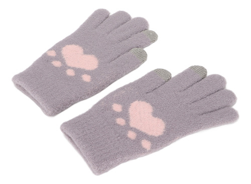 Lindos Guantes De Pantalla Táctil Con Diseño De Pata De Gato