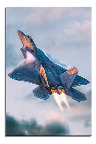 Póster Militar F-22 Raptor Jet Fighter Arte De Pared Avión V