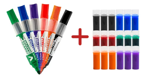 comprar Kit 6 Pinceis Board Master Pilot  + 18 Recargas P\u002F Marcador