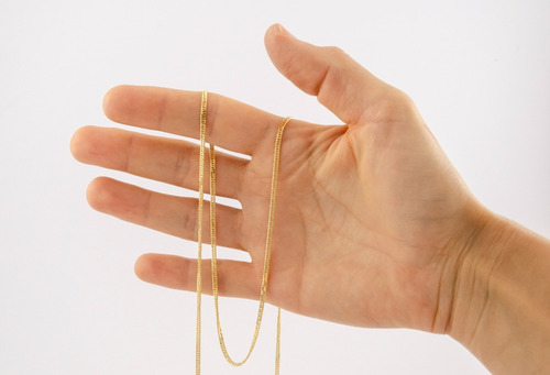 Corrente Feminina Grumet Dupla 1.9 45 Cm Ouro 18k 750 Maciça