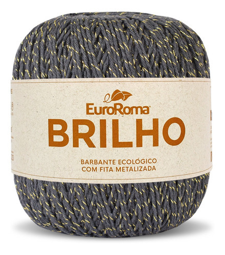 Barbante Brilho Ouro 400g N°6 4/6 Fios 406m Euroroma Cor Chumbo