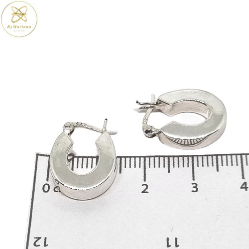 Imagen 3 de 5 de Aros Plata Inflada Argolla 3,8 Grs