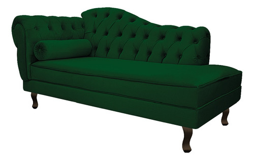 Divã Recamier Sofá Diana 160cm Direito Suede Am Moveis Cor Verde