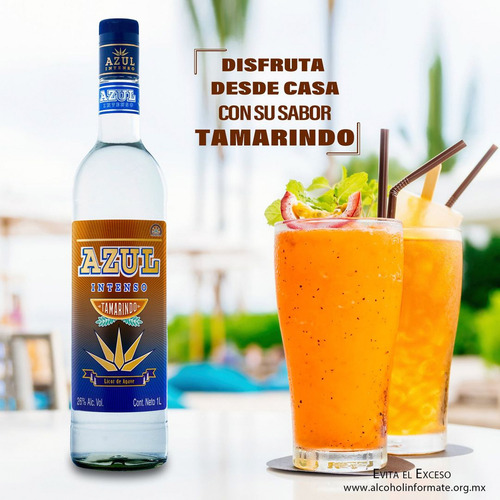 Pack De 6 Licor Azul Intenso Tamarindo 1 L
