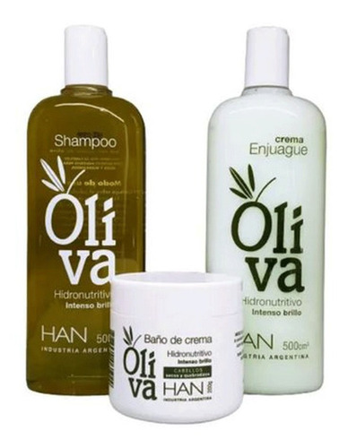 Han Kit Shampoo + Acondicionador + Baño De Crema Oliva Promo