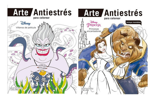 Arte Antiestres Disney Villanos Pelicula + Princesas Amigos 