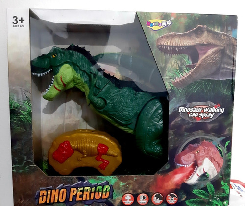 Imagen 3 de 4 de Dinosaurio A Control Remoto, Bota Humo Y Camina Con Sonido