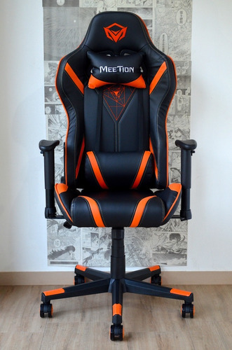 Silla Gamer Meetion Negra Con Naranja Profesional