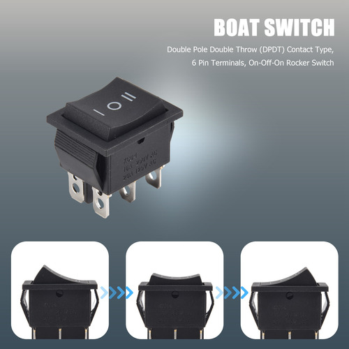 Interruptor Basculante Dpdt Boat 16a 250 De 6 Terminais E 3