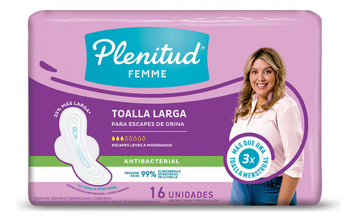 Toallas Para Incontinencia Plenitud Femme Normal Plus X 16 U