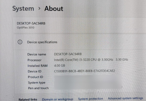 Cpu Dell Optiplex 3010 Intel Core I3-3220 Sku 9917 0 Gb 4 Gb 0 (Usado)