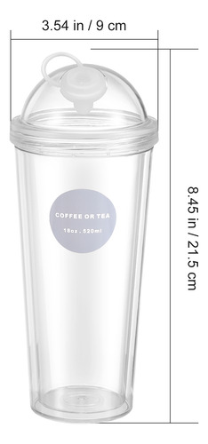 Vaso De Plástico Con Pajita De Doble Capa, Vaso Para Beber A