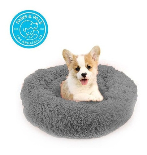 Cama Para Perros- Gatos Mascota Redonda Suave Antideslizante Color Gris