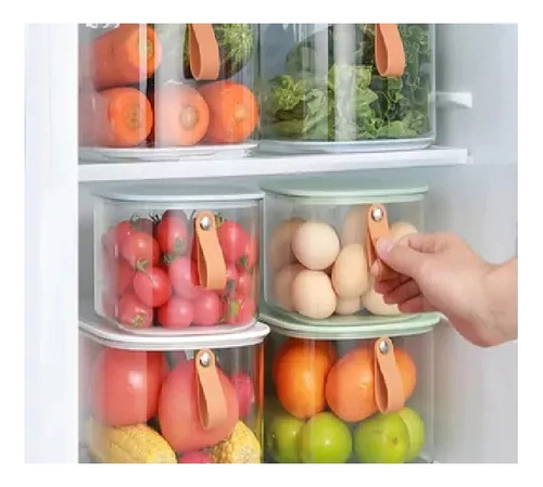 Organizador Contenedor Con Tapa Pequeña Para Heladera