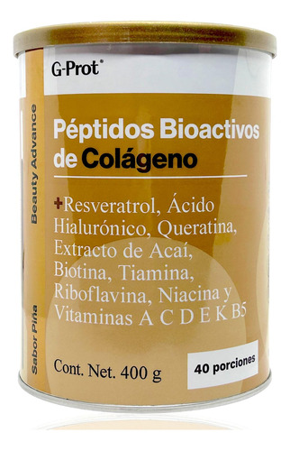 Péptidos De Colágeno Queratina 400 G Piña G-prot