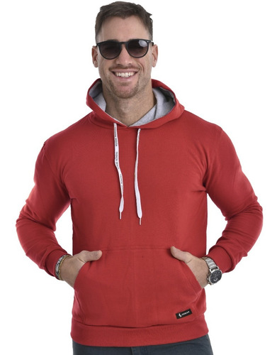 Imagen 1 de 6 de Buzo Hombre Canguro Capucha Hoodie Campera Premium