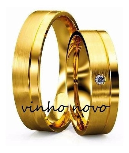 2 Alianças Em Ouro 18k (encapadas) 5mm Dourado Do Par, A Confirmar Após A Compra