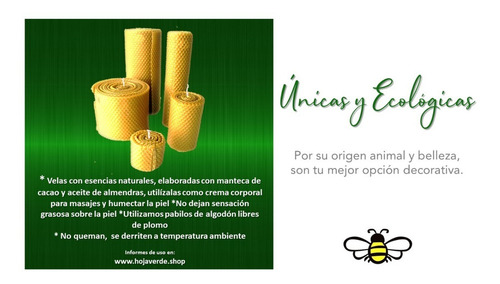 Velas Biodegradables De Cera De Abeja Tamaño Extra Grande