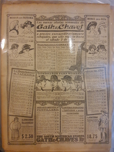 Publicidad Original Año 1921-e125963-gath&chaves-moda