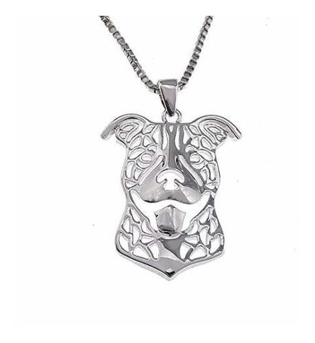 Collar - Pit Bull Dog Sterling Silver Necklace Dangle Earrin