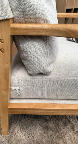 Sillón Haru Tela Chenille Importado Beige Chenille