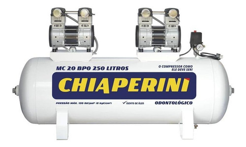 Compressor de ar elétrico Chiaperini BPO 022271 250L 2hp 220V branco