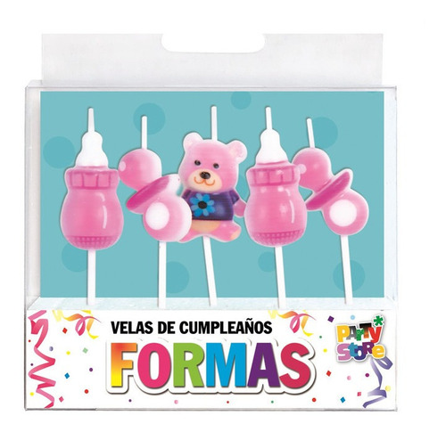 Velas Formas - Set Mi 1er Añito Nena X 5 Piezas