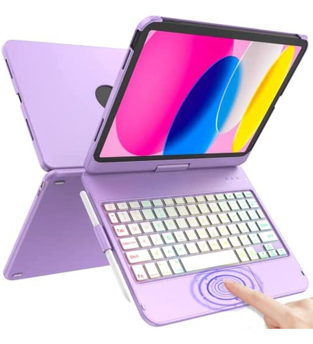 Funda Con Teclado Hotlife / Para iPad 10.9  / 360° /violet