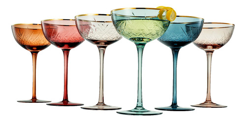 Cupe Art Deco Vintage Para Champan, Martini, Cocteles | Jueg