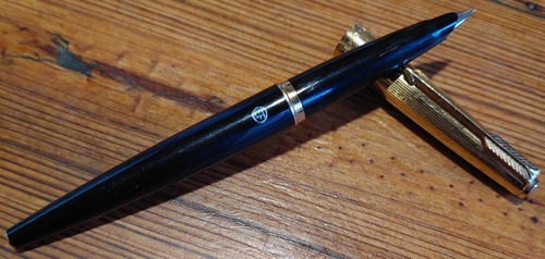 Lapicera Parker 45 New Old Stock Pluma Ultra Fina Negro Oro