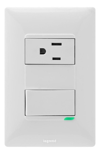 Toma Sencilla (2p+ T) + Interruptor Sencillo Futura Legrand Color Blanco