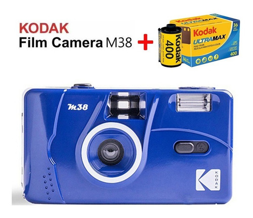 Cámara Kodak M38 135, Película Azul Con 1 Rollo De Película