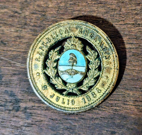 Broche Antiguo Medalla Por Las 54 Escuelas Año 1886
