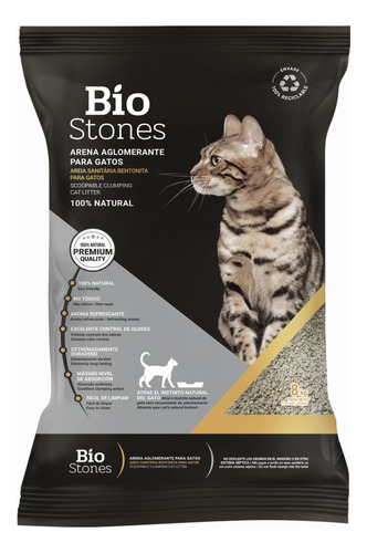 Bio Stones Arena Aglomerante Para Gatos Premium  X 16 Kgs