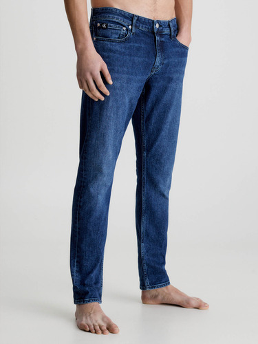 Jeans De Corte Slim Azul Calvin Klein