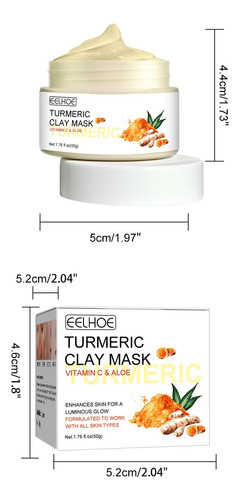 Máscara L Turmeric Mud, Caolín Y Cúrcuma Para Suciedad Y Ace