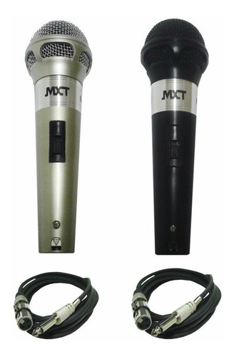 Microfones C/ 2 (preto E Prata) Karaoke Mxt-modelo - M-201