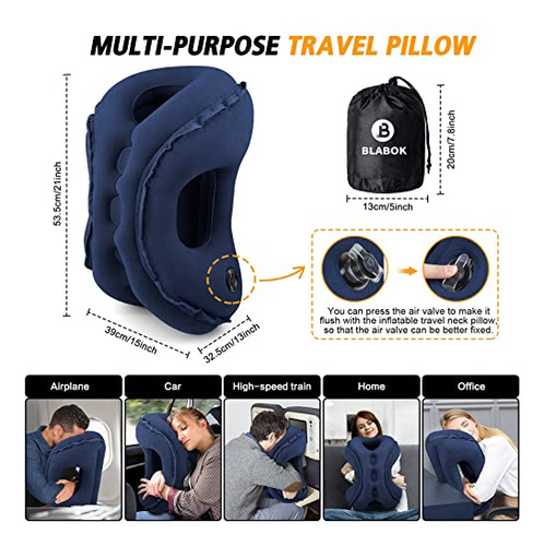 Almohada Inflable De Viaje Multifuncional Para Cuello