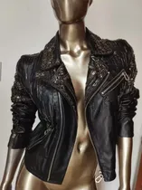 Comprar Campera Cuero Jazmín Chebar Bordada No Ginebra Zara Rapsodia