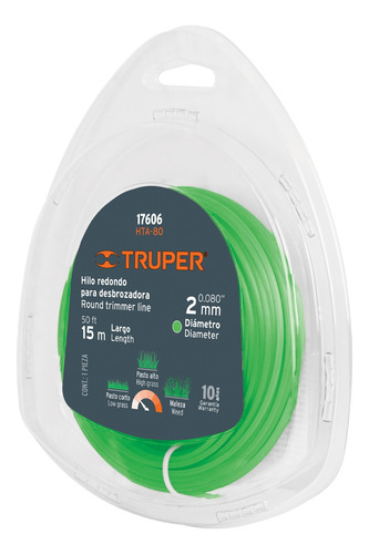 Nylon Truper P/ Orilladora  2,00 Mm X 15 Mts.