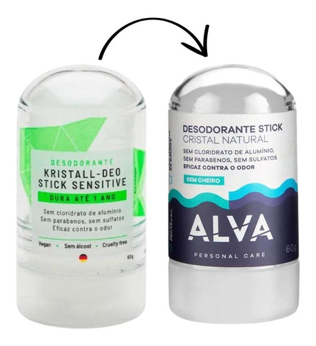 Desodorante Alva Cristal Sem Alumínio 60g 100%natural Vegano