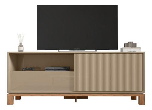 Rack Bancada Para Tv 55 Pol 150cm Lucca Areia/freijó C01 - M