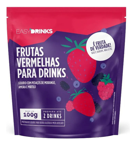 Preparado P/ Bebidas Frutas Vermelhas Easy Drinks 05x 100grs