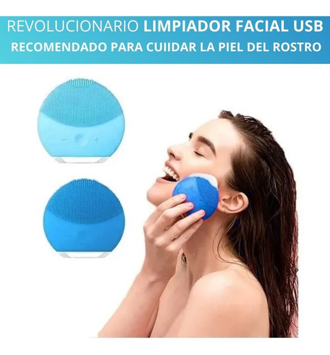 Limpiador Facial Masajeador Recargable Usb Negro